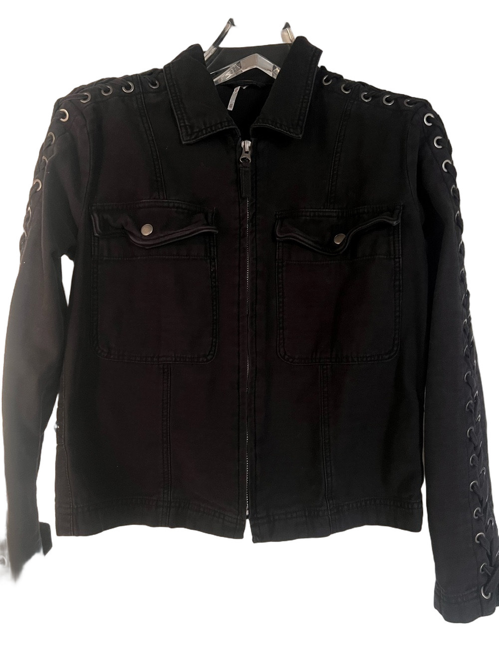 Free People Faye Black Military Jacket - Size XS - Picture 5 of 9